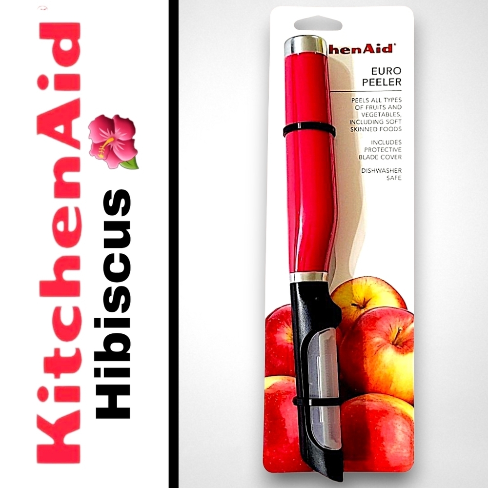 KitchenAid Euro Peeler Dark Pink Hibiscus Color with Blade Cover - NWT